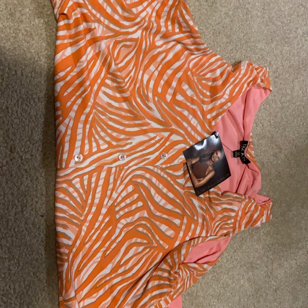 Iman Button down tank top